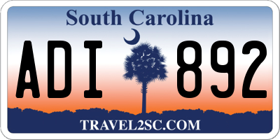SC license plate ADI892