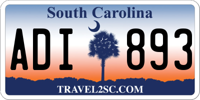 SC license plate ADI893
