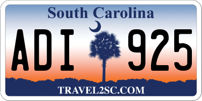 SC license plate ADI925