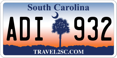 SC license plate ADI932