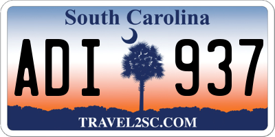 SC license plate ADI937