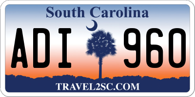 SC license plate ADI960
