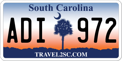 SC license plate ADI972