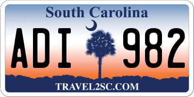 SC license plate ADI982