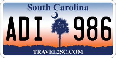 SC license plate ADI986
