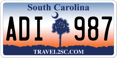 SC license plate ADI987