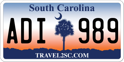 SC license plate ADI989