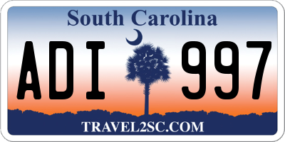 SC license plate ADI997