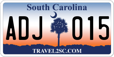 SC license plate ADJ015