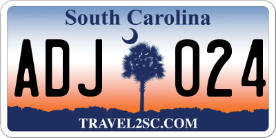 SC license plate ADJ024