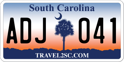 SC license plate ADJ041