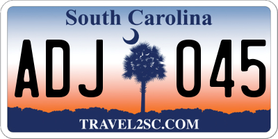 SC license plate ADJ045