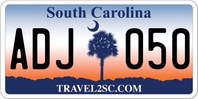 SC license plate ADJ050