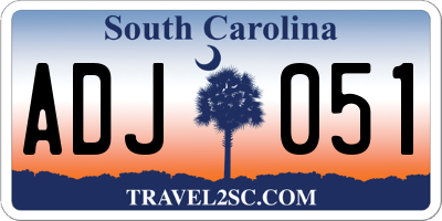 SC license plate ADJ051