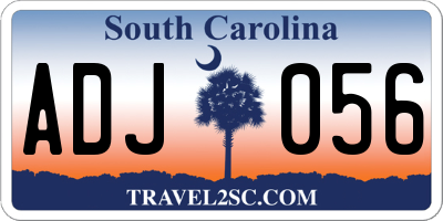 SC license plate ADJ056