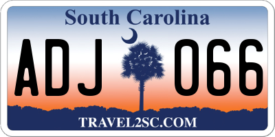 SC license plate ADJ066