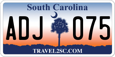 SC license plate ADJ075