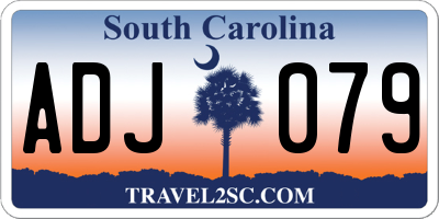 SC license plate ADJ079