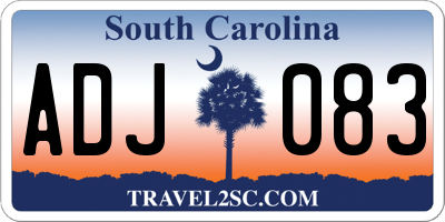 SC license plate ADJ083