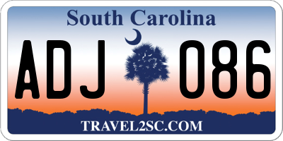 SC license plate ADJ086