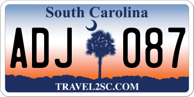 SC license plate ADJ087