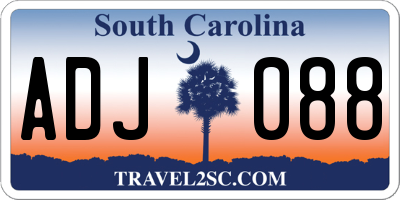 SC license plate ADJ088