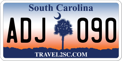 SC license plate ADJ090