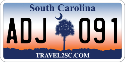 SC license plate ADJ091
