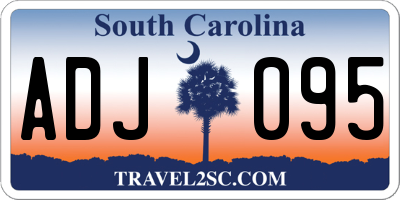 SC license plate ADJ095