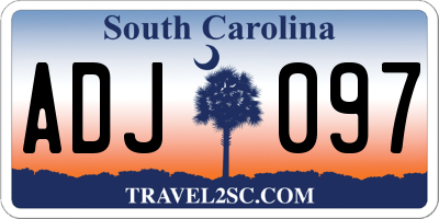 SC license plate ADJ097