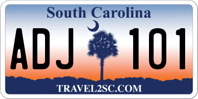 SC license plate ADJ101