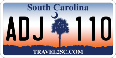 SC license plate ADJ110