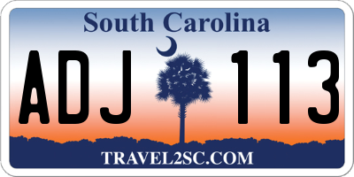 SC license plate ADJ113