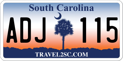 SC license plate ADJ115