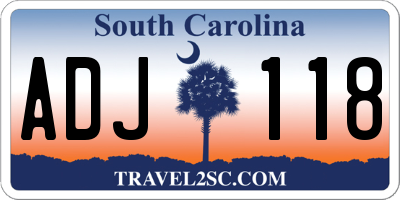 SC license plate ADJ118