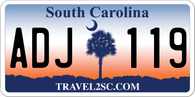 SC license plate ADJ119