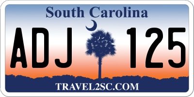 SC license plate ADJ125