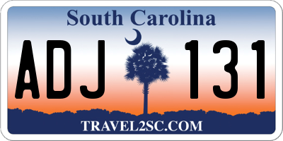 SC license plate ADJ131