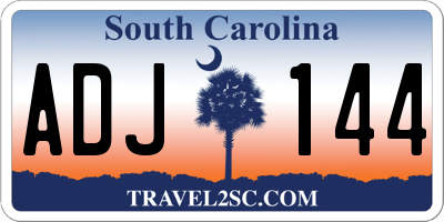 SC license plate ADJ144