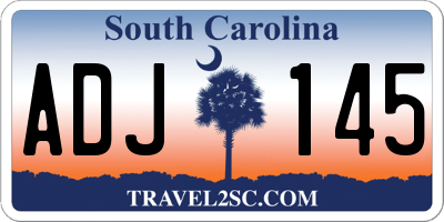 SC license plate ADJ145