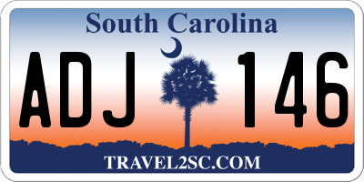 SC license plate ADJ146