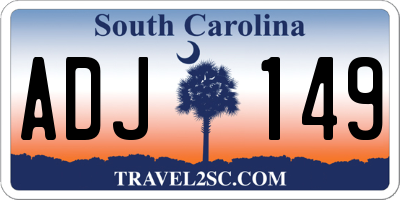 SC license plate ADJ149