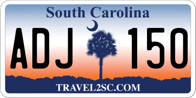 SC license plate ADJ150