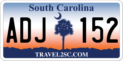 SC license plate ADJ152