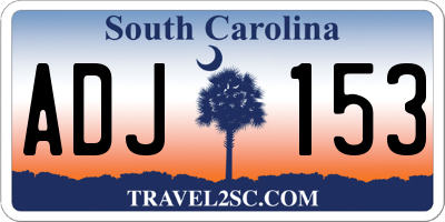 SC license plate ADJ153