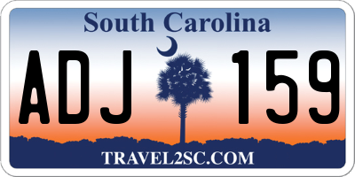 SC license plate ADJ159