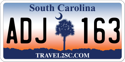 SC license plate ADJ163