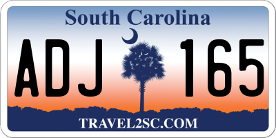 SC license plate ADJ165