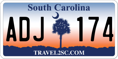 SC license plate ADJ174