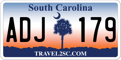 SC license plate ADJ179